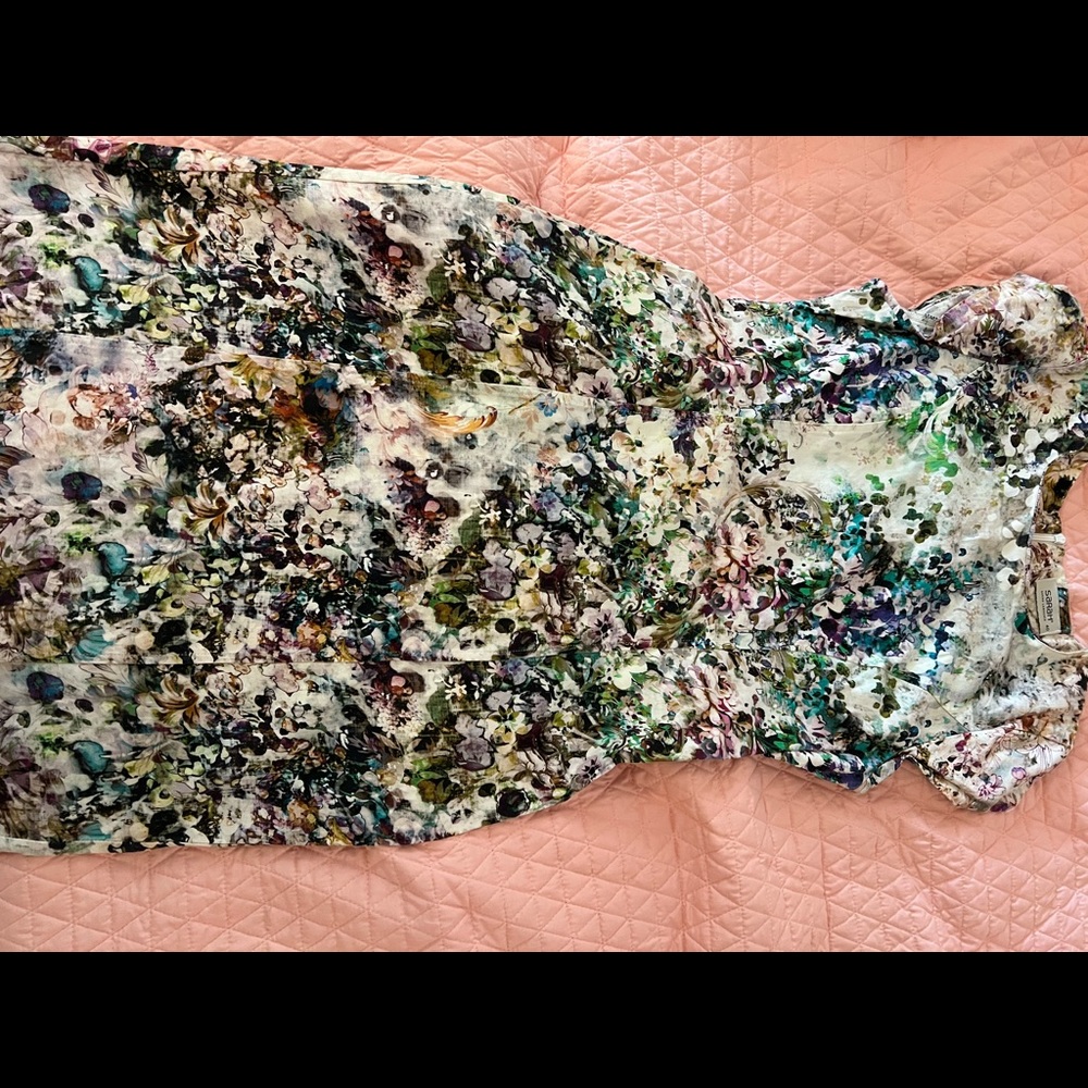 Sarah Lawrence cotton floral mini dress